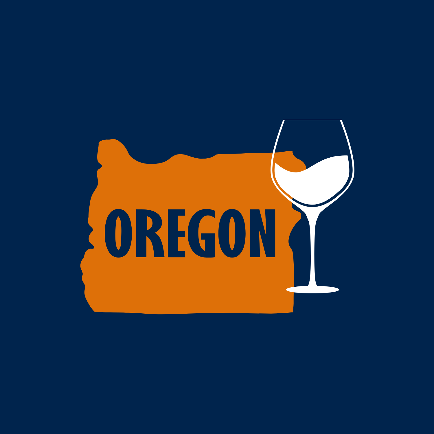 Wine Glass inside the state of Oregon.