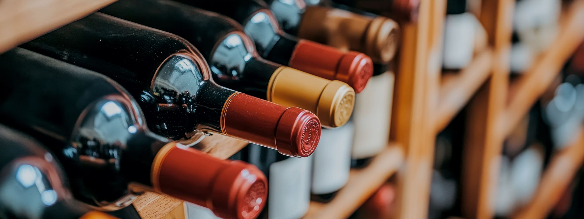 Photo of wine rack in a cellar.