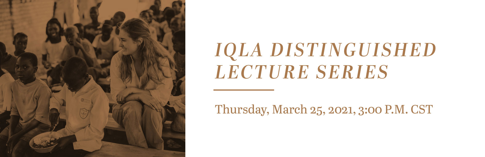 IQLA Lecture series promotional graphic. 