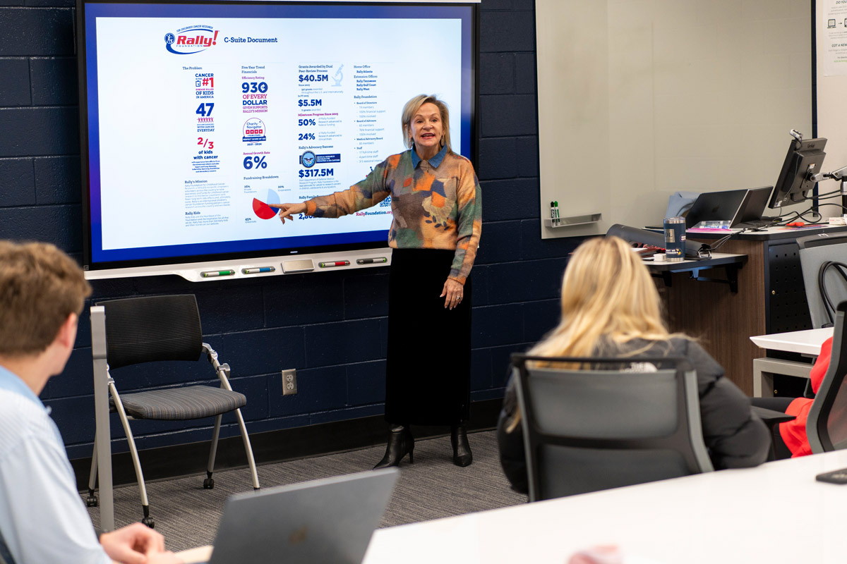 Dean Crowe speaking to class