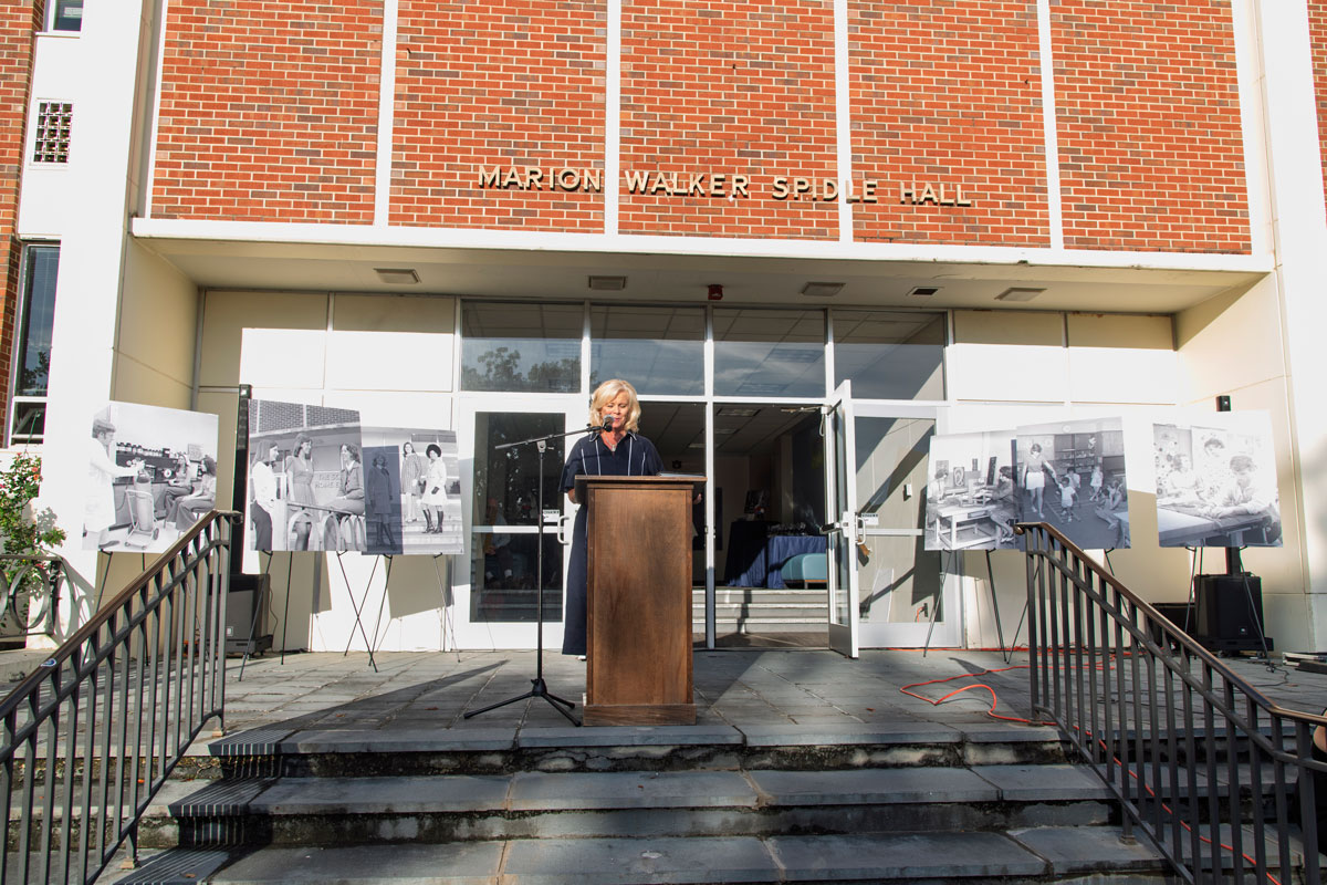 Dean Hubbard speaking in front of Spdile
