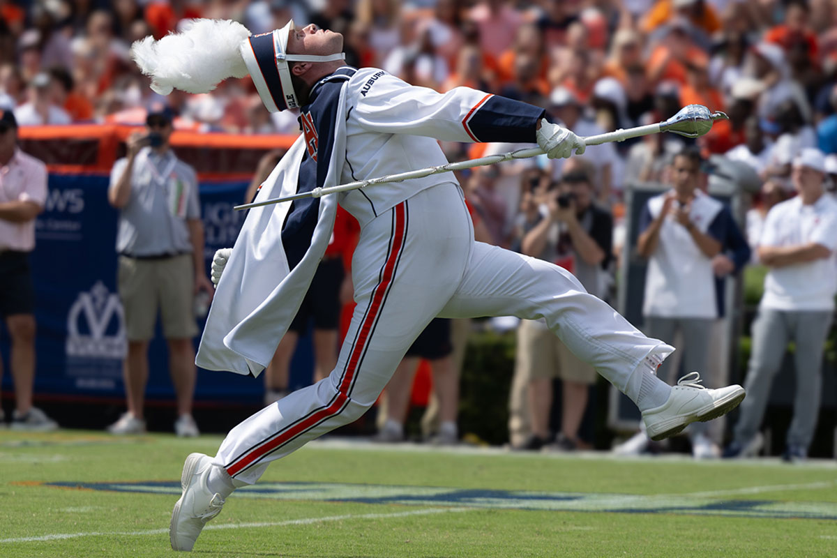Band member marching
